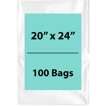 Clear Poly Bags 2 Mil Size: 20 inch (width) X 24 inch (Height) Pack of 100 Bags